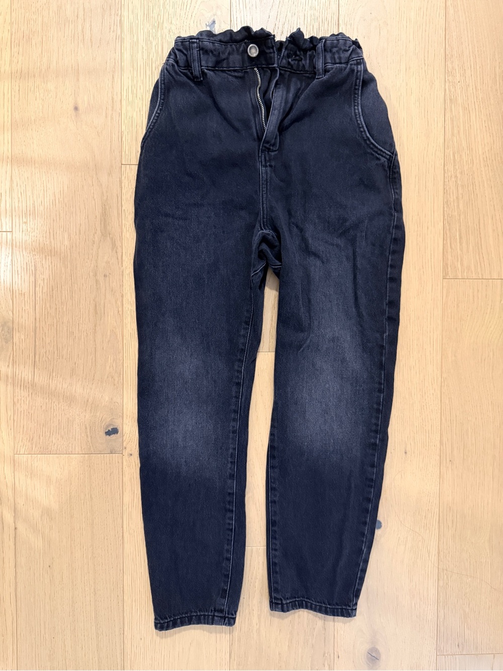 Zara Black Barrel Paperbag Jeans